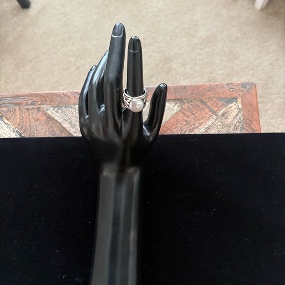 Silpada Retired 925 Sterling Silver Mermaid Pearl Statement Ring Size 6 - Picture 9 of 9